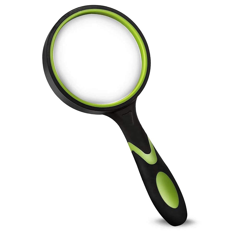 [Australia] - Wapodeai Magnifying Glasses, Magnifying Glass 4X Handheld Reading Magnifier for Seniors & Kids, 75mm Large Magnifying Lens with Non-Slip Rubber Handle for Reading and Hobbies. 