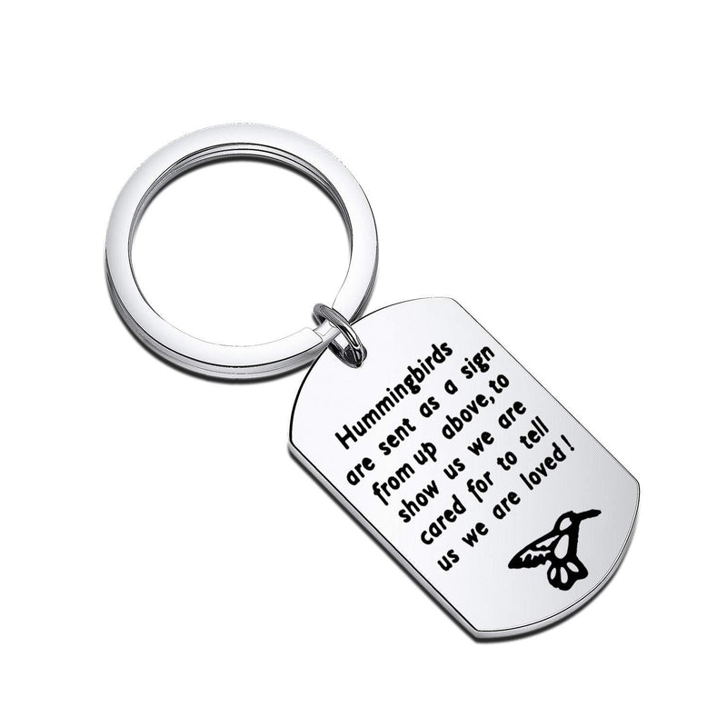 [Australia] - FEELMEM Hummingbird Memorial Keychain Sympathy Gift Hummingbirds are Sent As A Sign from Up Above to Show Us We are Loved Memorial Jewelry in Memory of Loved One Remembrance Gifts silver 