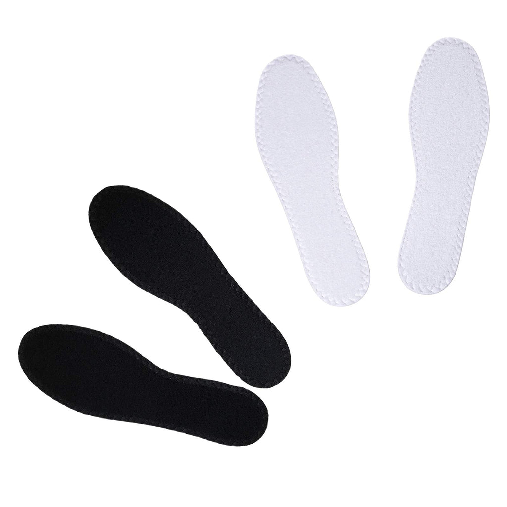 [Australia] - Happystep Terry Insoles, Barefoot Shoe Inserts, Washable and Reusable, 1 Pair Black and 1 Pair White (Women Size 8) Women Women Size 8 Black/White 