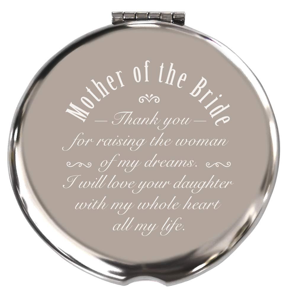 [Australia] - Mother of The Bride Gifts from Groom Wedding Keepsake Gift Best Gifts Present for Mother Travel Mirror Silver2 