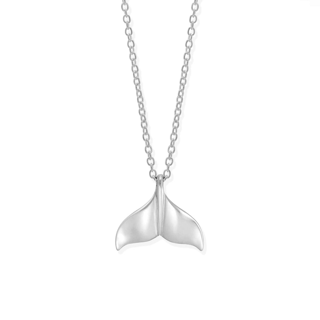 [Australia] - Boma Jewelry Sterling Silver Whale Tail Animal Pendant Necklace, 18 Inches 