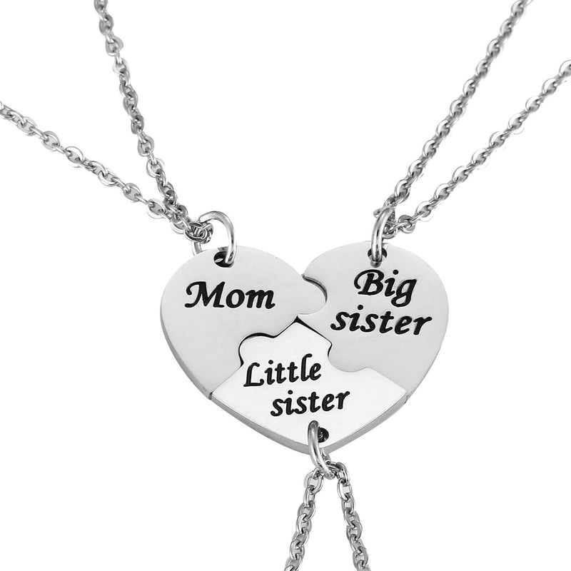 [Australia] - Nimteve 3PCS Mother Daughter Gifts - Mom Big Sister Little Sister Keychain Necklace Matching Jewelry Set for Mother Daughters Necklace Set #1 