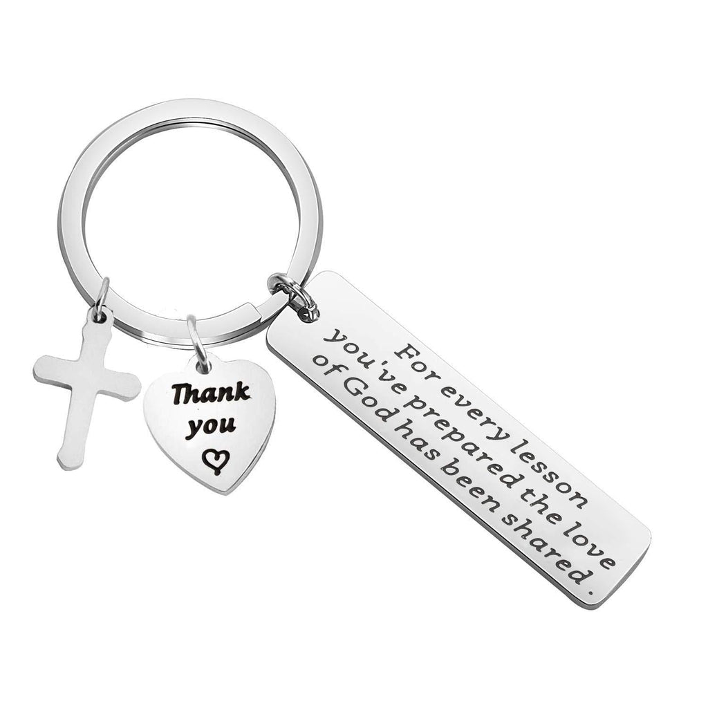 [Australia] - BAUNA Sunday School Teacher Appreciation Gifts for Every Lesson You've Prepared The Love of God Has Been Shared Religious Bible Study Teacher Keychain Gift Sunday School Teacher Keychain 