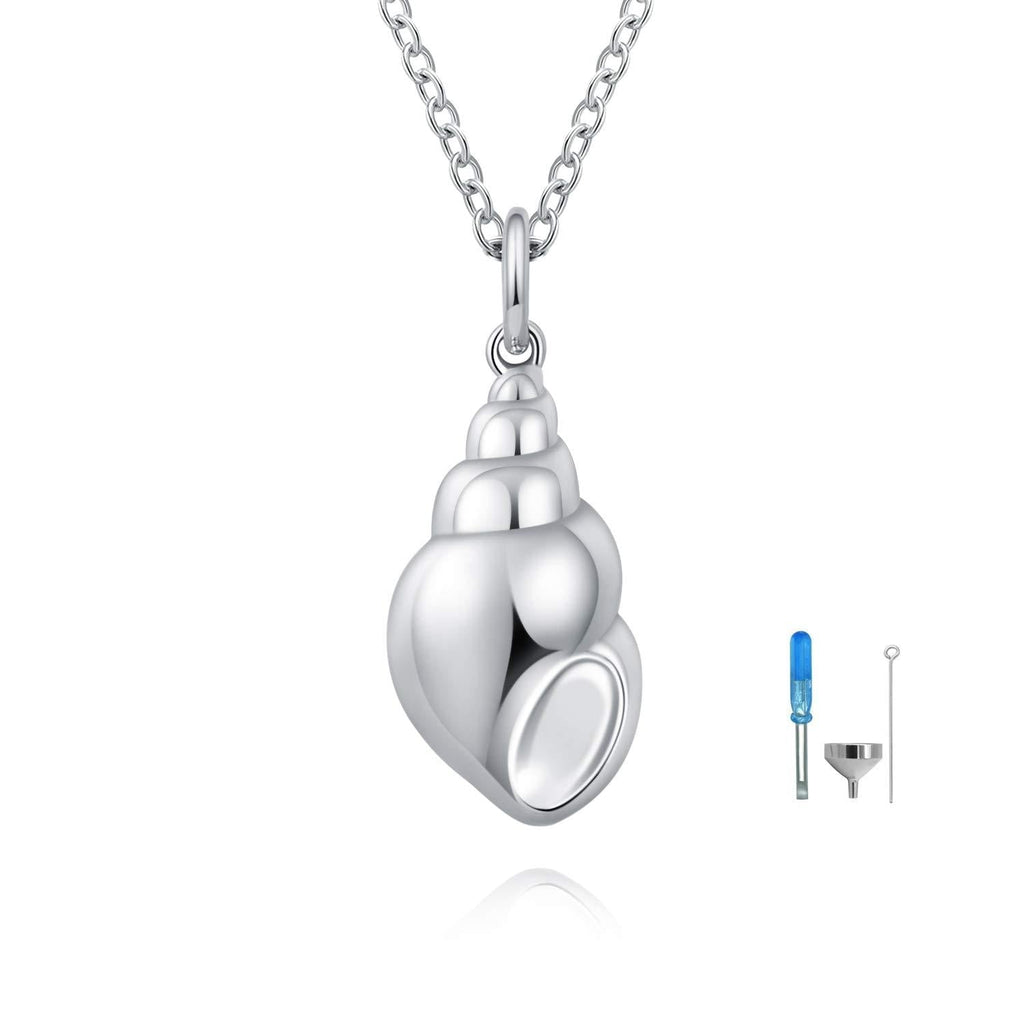 [Australia] - BEILIN Urn Pendant Necklace for Ashes 925 Sterling Silver Keepsake Memorial Cremation Ash Jewelry (Conch Urn) 