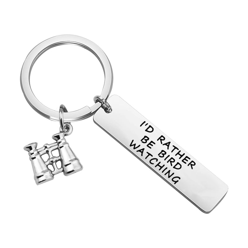 [Australia] - bobauna I'd Rather Be Bird Watching Keychain with Binoculars Charm Ornithology Gift for Ornithologist Bird Watcher 