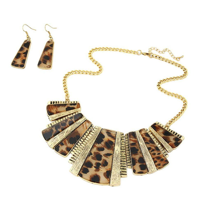 [Australia] - FENICAL Women Alloy Vintage Leopard Necklace and Earring Set Jewellry Set Leopard Picture 1 