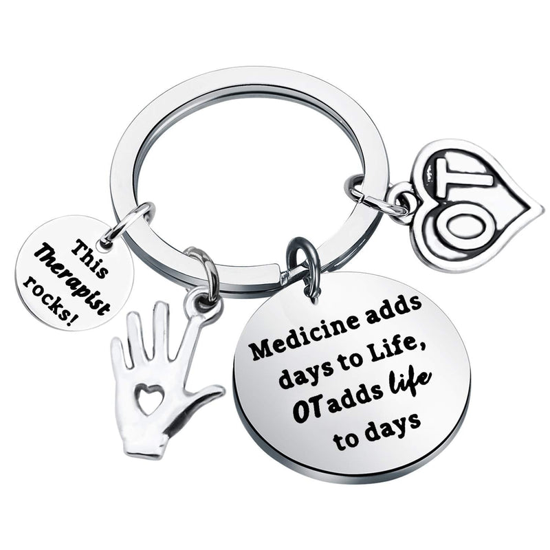 [Australia] - BAUNA Occupational Therapy Gifts Therapist Jewelry Medicine Adds Days to Life OT Adds Life to Days Keychain OT Gifts Occupational Therapist Keychain 