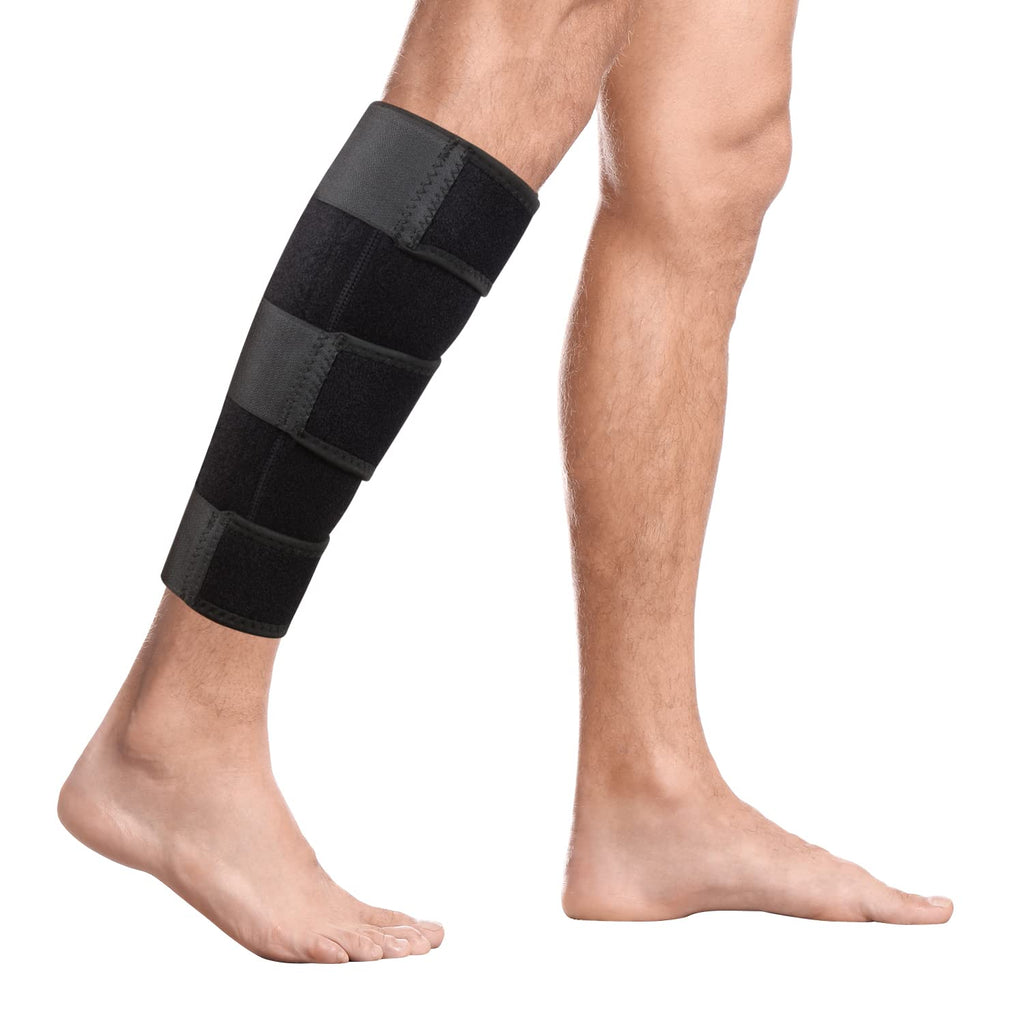 [Australia] - supregear Compression Calf Support Brace , Adjustable Shin Splint Calf Wrap, Comfortable Breathable Reduce Muscle Strain Calf Support, Suitable for Various Sports, Men and Women Black 