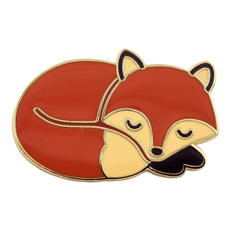 [Australia] - REAL SIC Sleeping Fox Pin - Cute, Kawaii Gold Fox Jewlery, Jacket Pin for Everyday Wear on Backpacks, Hats & Bags 