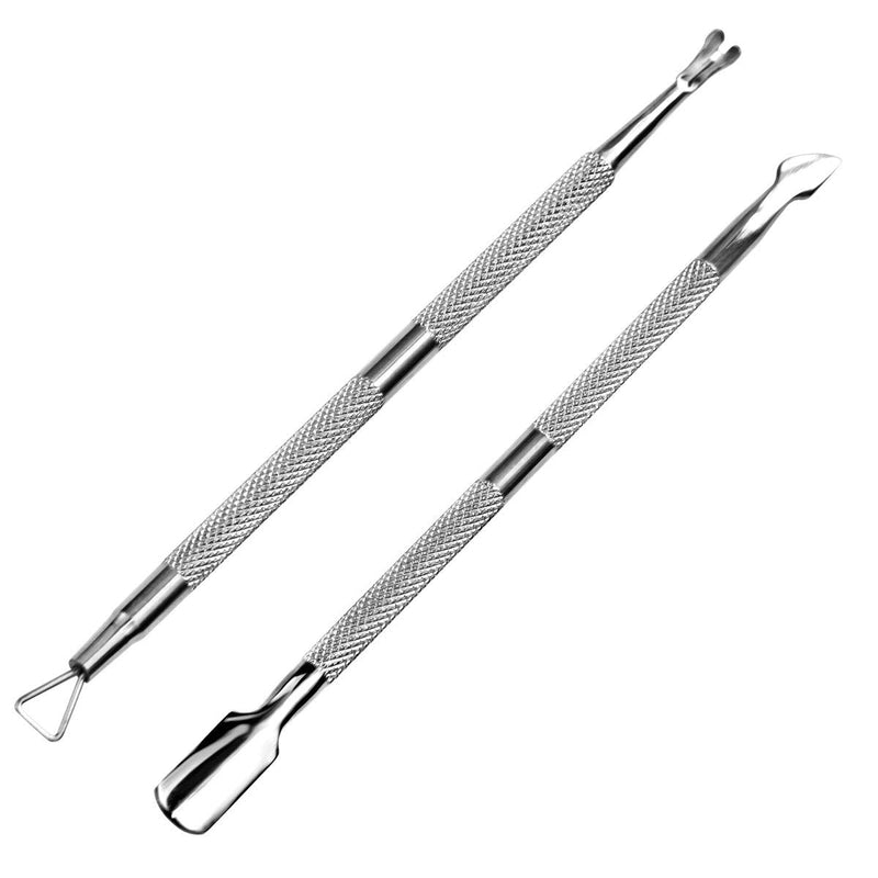 [Australia] - HIFAU 2PCS Premium Cuticle Pusher and Cutter, Manicure Tools Set for Fingernail and Toenail 