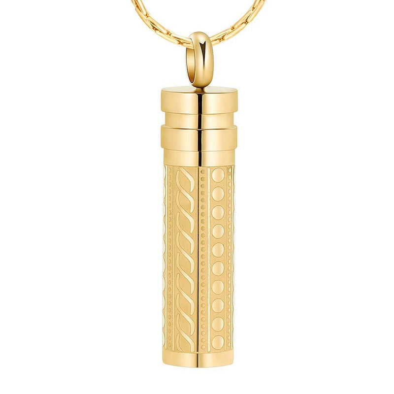 [Australia] - constantlife Cremation Jewelry for Ashes Openable Pill Case Urn Necklace Keepsake Perfume Memorial Pendant Locket Charm Accessories Golden 