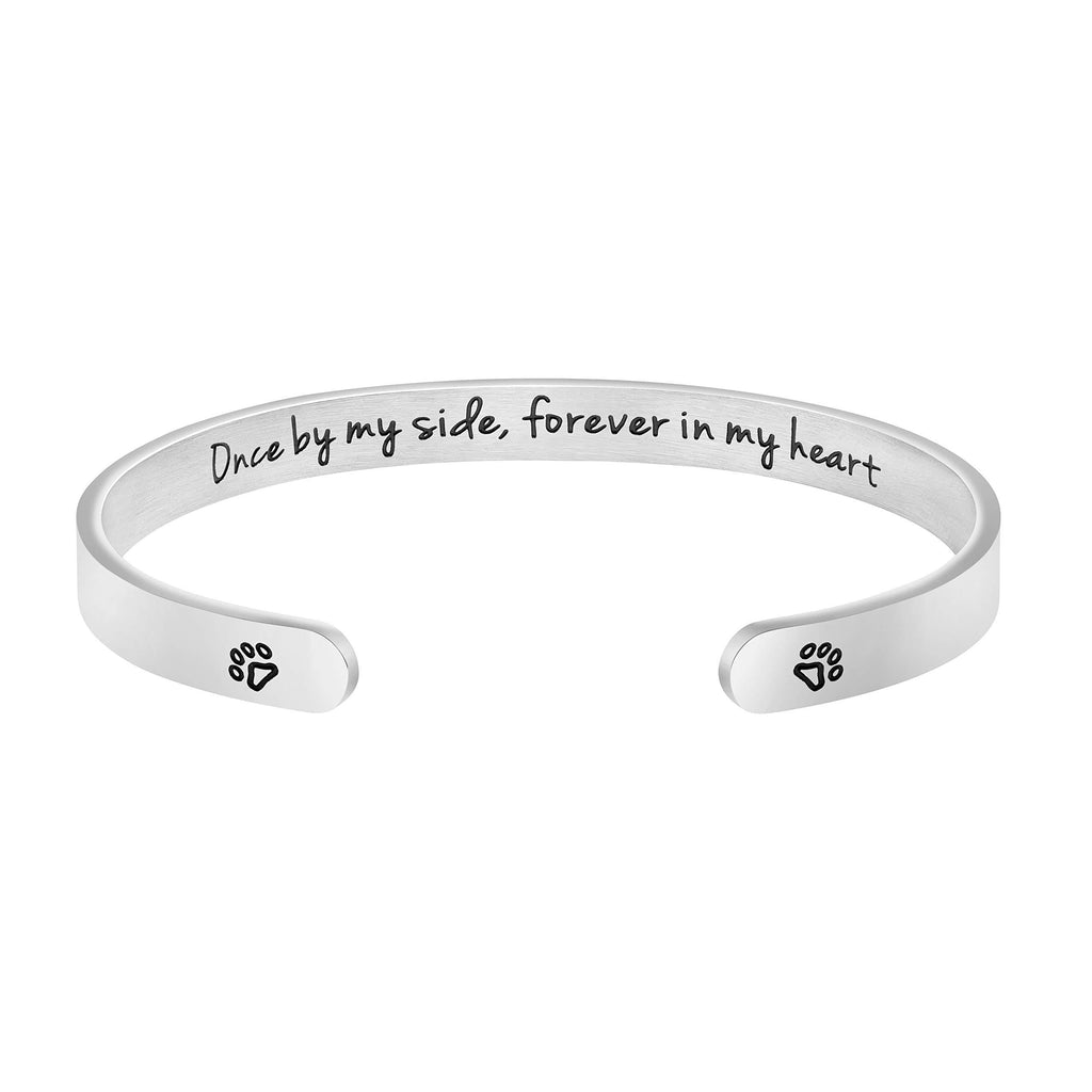 [Australia] - MEMGIFT Dog Memorial Cuff Bracelet Remembrance Loss of Pet Jewelry Sympathy Gift Engraved Pets Name 2. For all dogs 