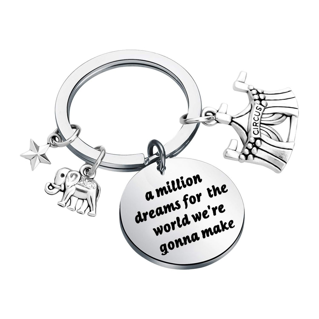 [Australia] - BAUNA The Greatest Showman Jewelry Inspirational Gifts A Million Dreams for The World We're Gonna Make Keychain Dream Jewellery The Greatest Showman Inspired Keychain 