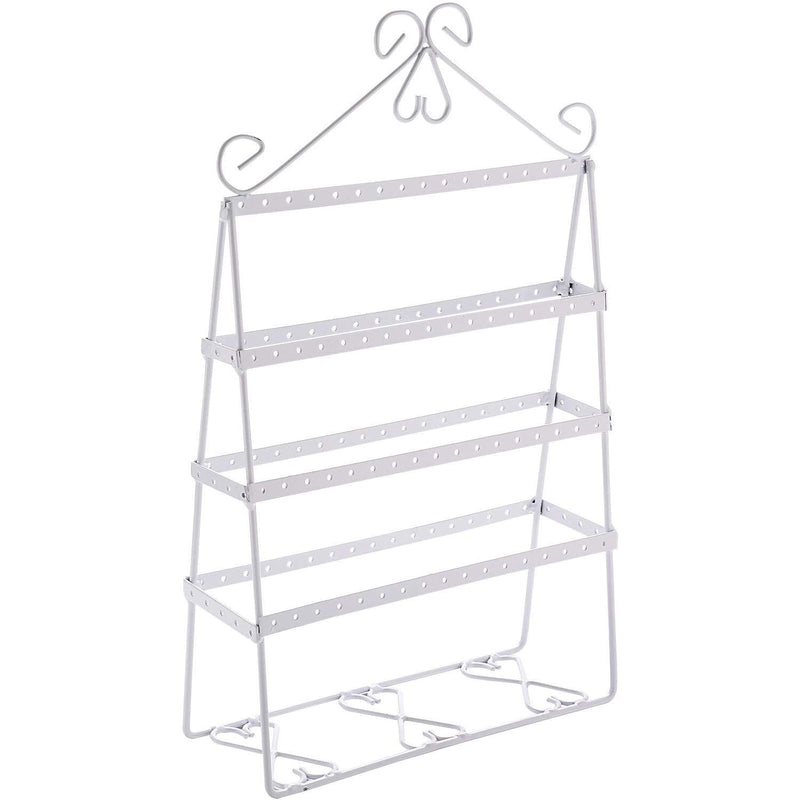 [Australia] - LANTWOO Metal Earring Organizer Jewelry Display Stand for Hanging Earrings - Organize 56 Pairs Earrings White 