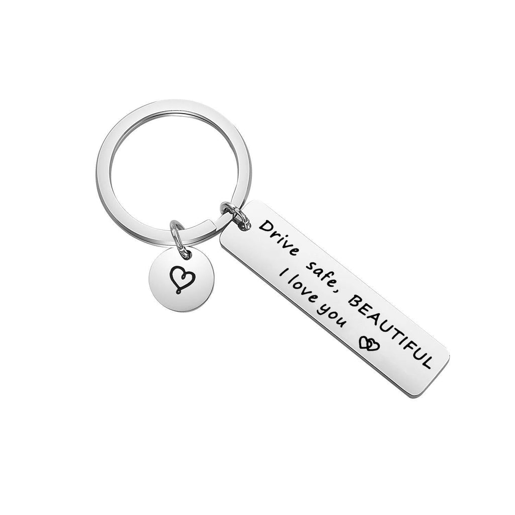 [Australia] - MAOFAED Drive Safe Keychain Driver Gift Drive Safe Handsome Drive Safe Mom Dad Uncle Aunt Trucker Gift New Driver Gift Drive Safe Beautiful 