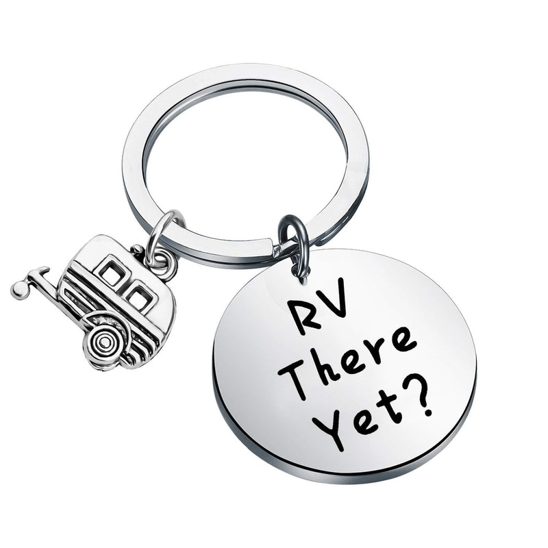 [Australia] - LQRI Camping Jewelry Camping Lover Gift Rv There Yet Camper Keychain with RV Trailer Charm Trailer Vacation Jewelry Traveler Graduation Gift Retirement Gift sliver 