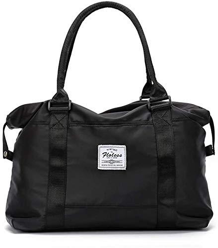 [Australia] - Weekender Bag for Women, Carryon Tote Bag, Sports Gym Bag, Workout Duffel Bag, NICE COM SUPPLY, Overnight Shoulder Bag Fit 15.9" Laptop for Women (Black, Medium) Black 
