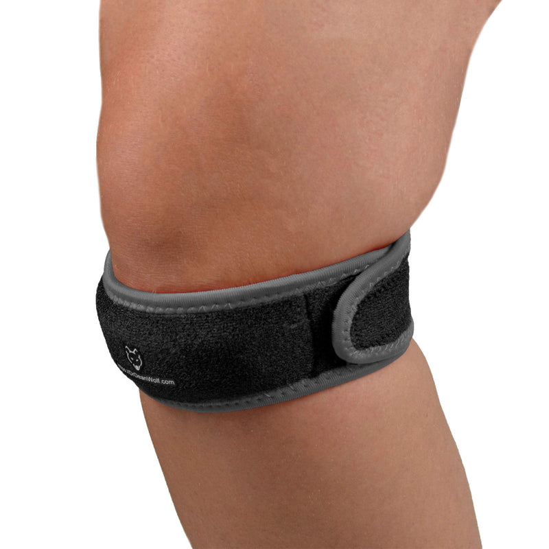 [Australia] - Dr. Wolf Knee Strap for Patellar Tendon Support – Pain Relief Band for Jumper’s Knee, Basketball, Running, Tendonitis, Patellofemoral, Chondromalacia - Adjustable Neoprene Brace (Black) Black 