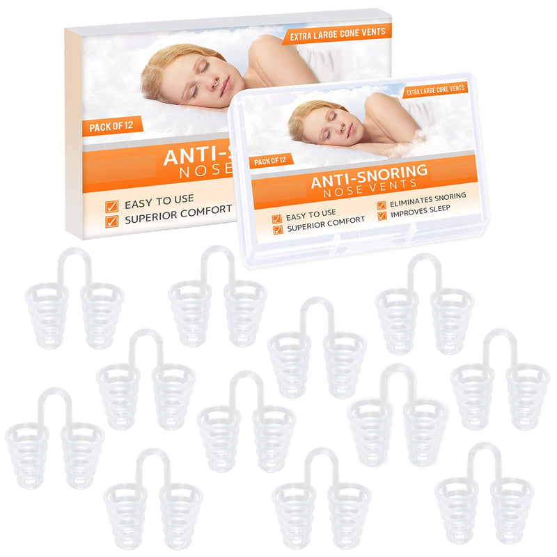 [Australia] - Nose Vent Sinus Relief Dilator (Pack of 12 XL Size) Hard Silicone Vents - A Simple Solution for Nasal Snorers - Reusable Snoring Device to Enjoy a Peaceful Night's Sleep by Mobi Lock 