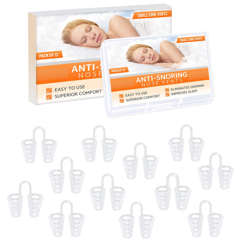 [Australia] - Nose Vent Sinus Relief Dilator (Pack of 12 Small Size) Hard Silicone Vents - A Simple Solution for Nasal Snorers - Reusable Snoring Device to Enjoy a Peaceful Night's Sleep by Mobi Lock 