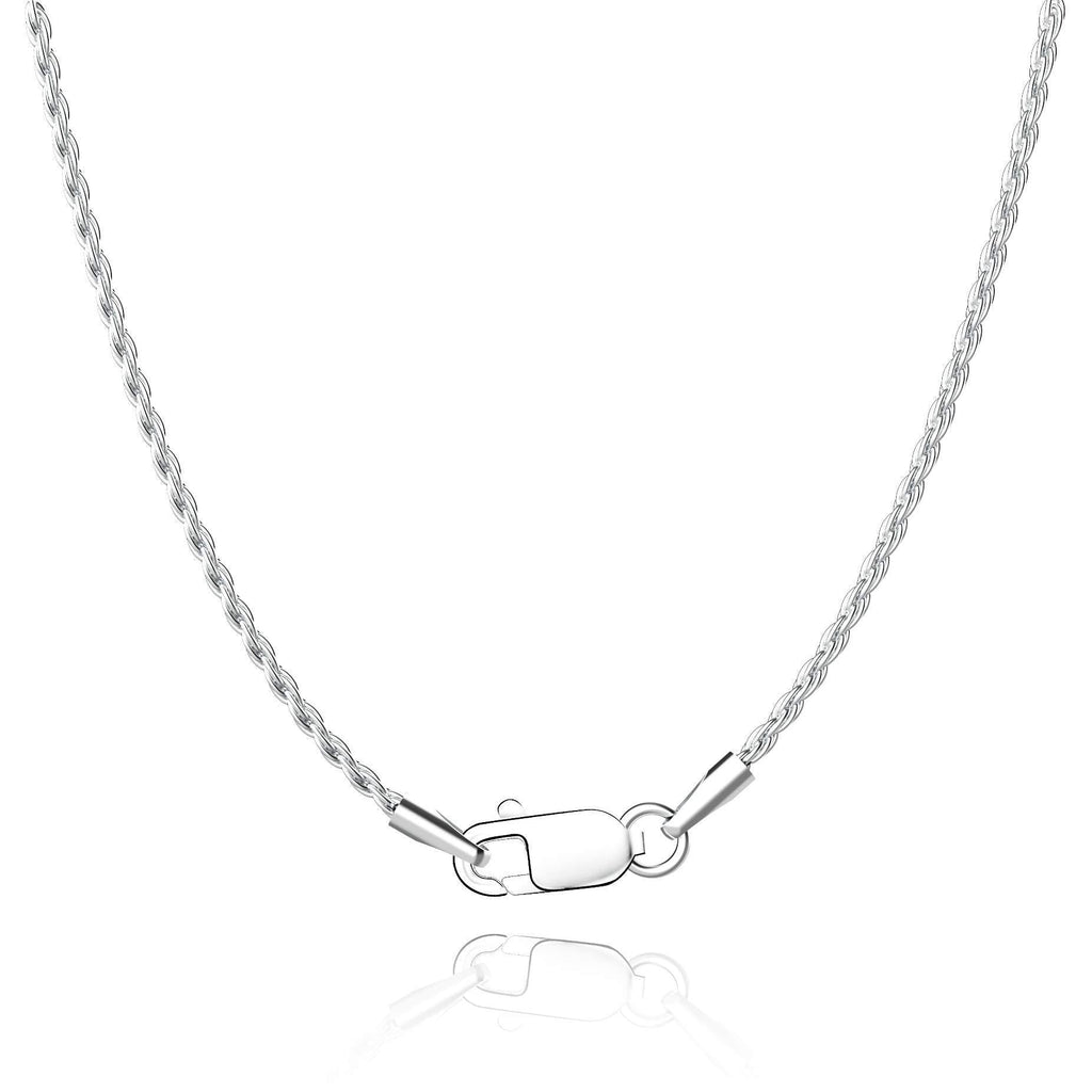 [Australia] - Jewlpire Diamond Cut 925 Sterling Silver Chain Rope Chain Italian Silver Necklace Chain for Women Men Super Shiny Durable 1.35mm Size 16,18, 20, 22, 24 Inches Shiny Silver 18.0 Inches 