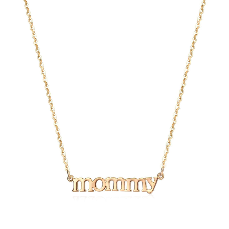 [Australia] - Mevecco Gold Dainty Mom Necklace,14K Gold Plated Cute Tiny Mama Personalized Name Charm Necklace Delicate Word Cubic Zirconia Mom Jewelry Gift for Mother's Day,Mother's Birthday Mommy CZ Necklace 