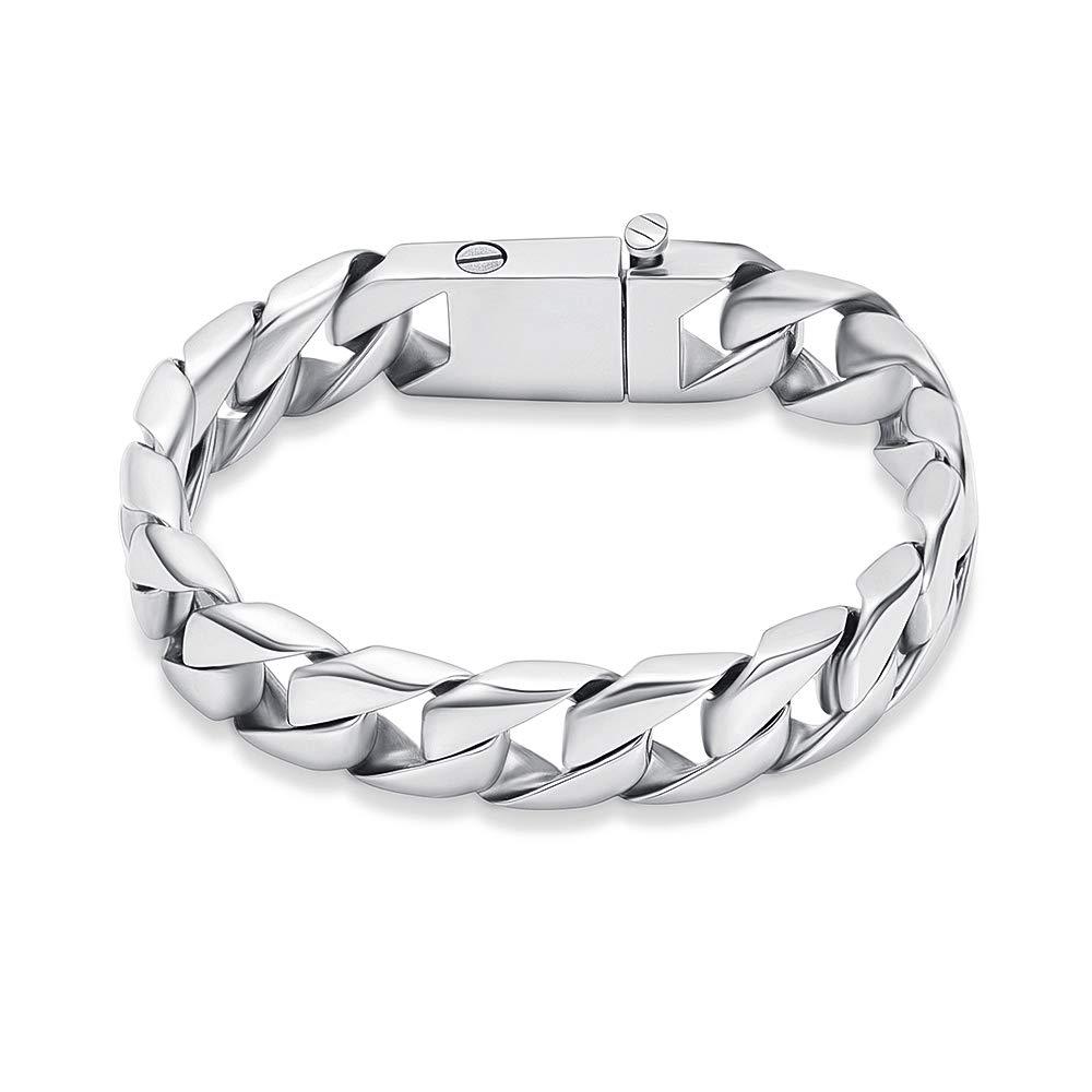 [Australia] - constantlife Cremation Bracelet for Ashes Men Memorial Jewelry Stainless Steel Hand Chain Personalized Customization Keepsake - 7.1 in/ 7.9 in/8.7 in/9.5 in Silver-8.7" 