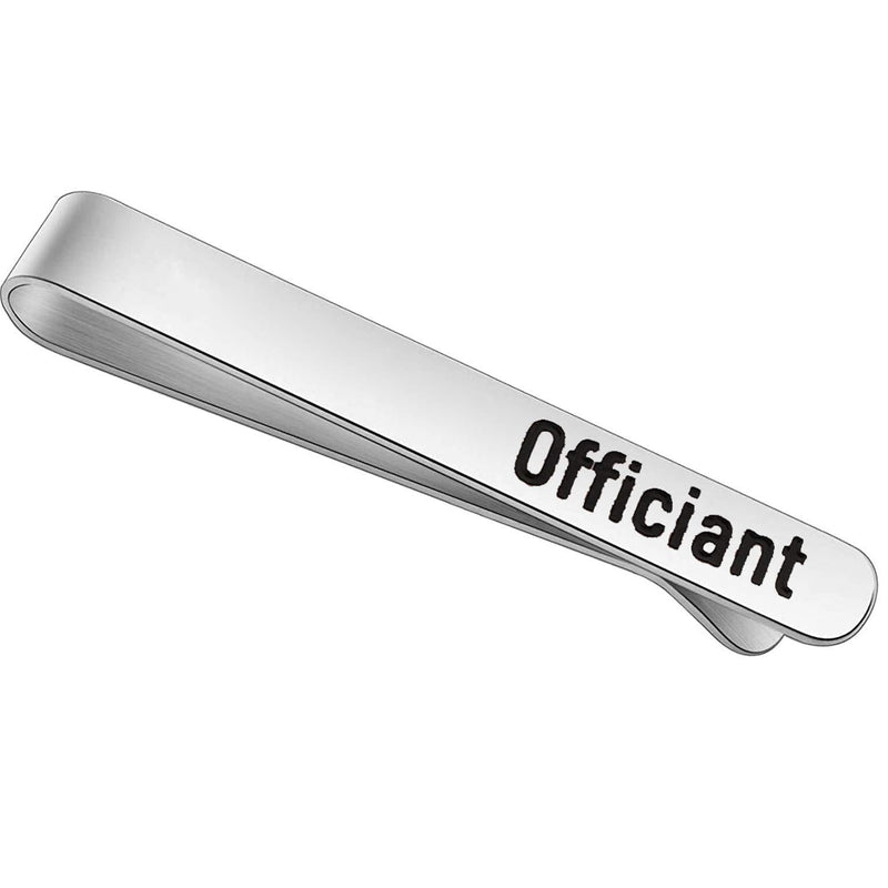 [Australia] - FEELMEM Wedding Officiant Gift Officiant Stainless Steel Tie Clips Wedding Party Appreciation Gift for Wedding Officiant silver 