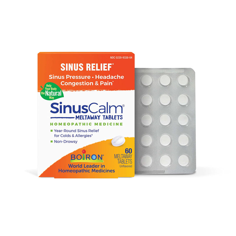 [Australia] - Boiron SinusCalm Tablets for Sinus Pain Relief, Runny Nose, Congestion, Sinus Pressure, Headache - 60 Count 60 Count (Pack of 1) 