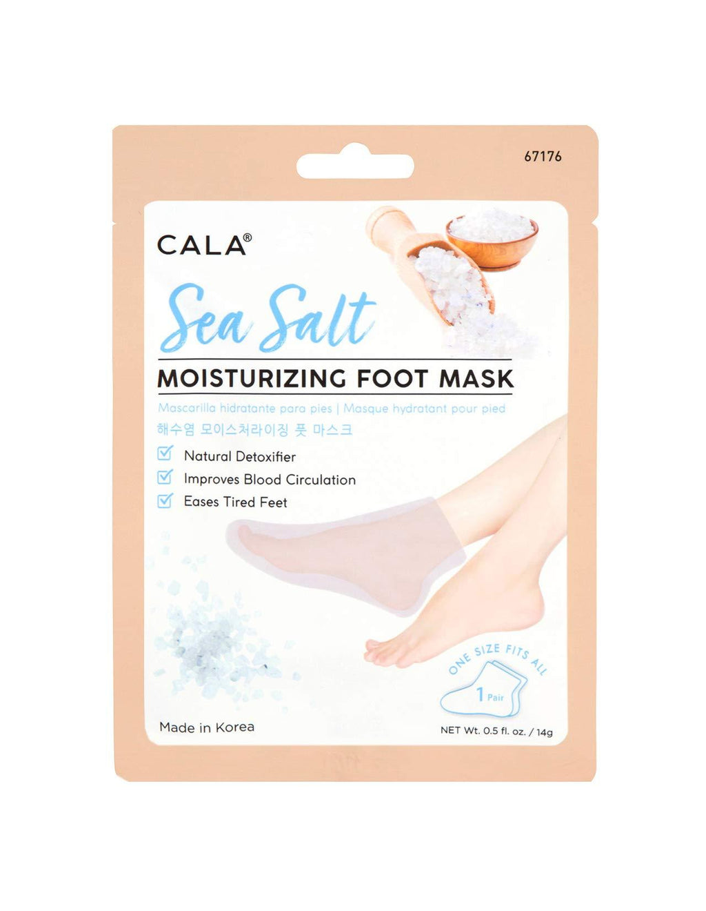 [Australia] - Cala Sea salt moisturizing foot mask 3 count, 3 Count 