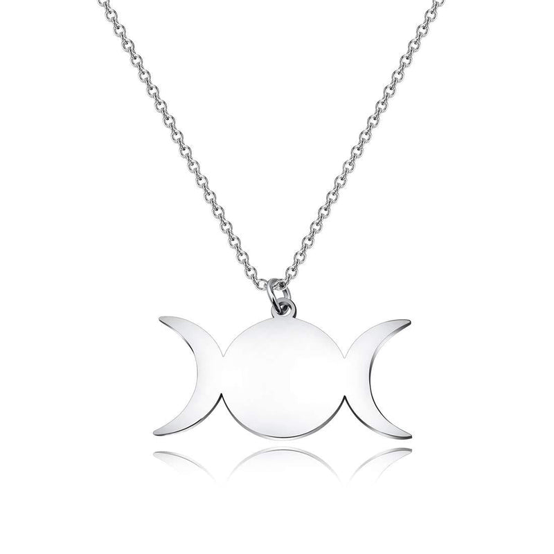 [Australia] - CENWA Triple Moon Goddess Symbol Pendant Necklace Symbol Alchemy Jewelry Wiccan Jewelry Alchemy Symbol Pendant Necklace Triple Moon Goddess N 