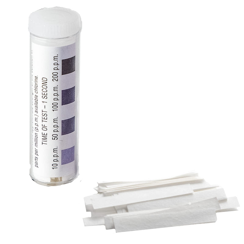 [Australia] - The FryOilSaver Co, Chlorine Test Strips for Restaurants and Food Service, Precision Chlorine Test Paper, 1 x Vial of 100 Chlorine Sanitizer Test Strips, 0-200 ppm, Bleach Test Strips, FMP 142-1362. 100 Strips 