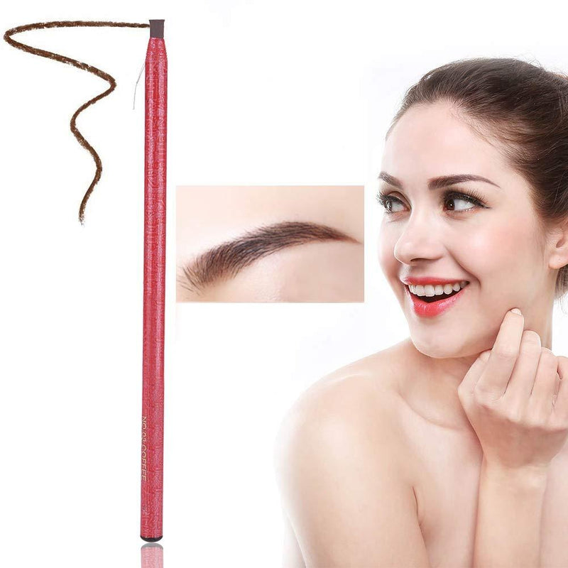 [Australia] - 3 Colors Semi-permanent Tattoo Tool, Professional Microblade Pen Waterproof, Positioning Waterproof Longlasting Eyebrow Pencil Peel off Pull Cord Eyebrow Pencil for Fitness Swimming (Coffee) Coffee 