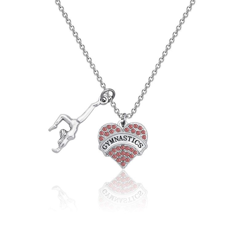 [Australia] - Gzrlyf Gymnast Necklace and Earrings Set Gymnastics Gifts for Gymnast Gymnastics Coach heart necklace 
