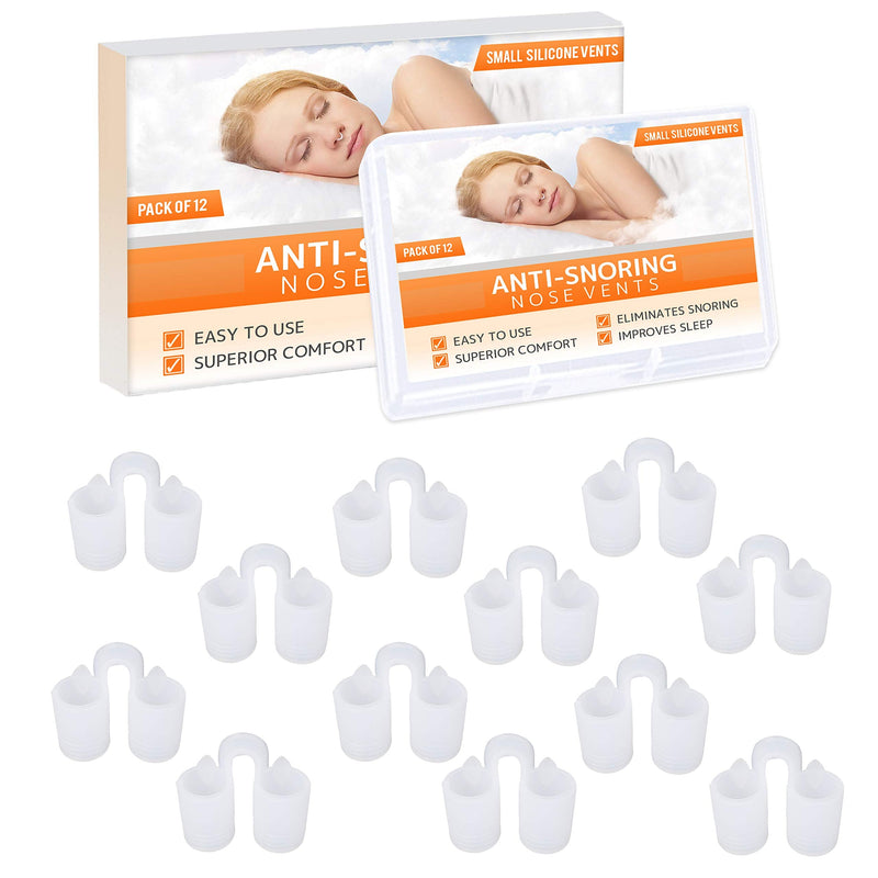 [Australia] - Nose Vent Sinus Relief Dilator (Pack of 12 Small Size) Soft Silicone Vents - A Simple Solution for Nasal Snorers - Reusable Snoring Device to Enjoy a Peaceful Night's Sleep by Mobi Lock 