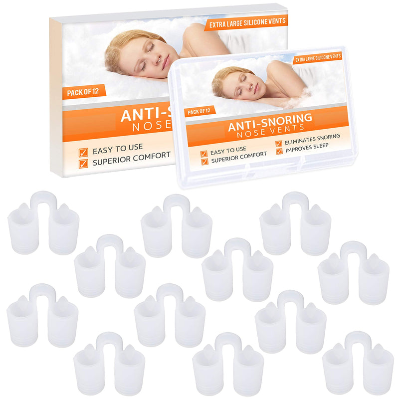 [Australia] - Nose Vent Sinus Relief Dilator (Pack of 12 XL Size) Soft Silicone Vents - A Simple Solution for Nasal Snorers - Reusable Snoring Device to Enjoy a Peaceful Night's Sleep by Mobi Lock 
