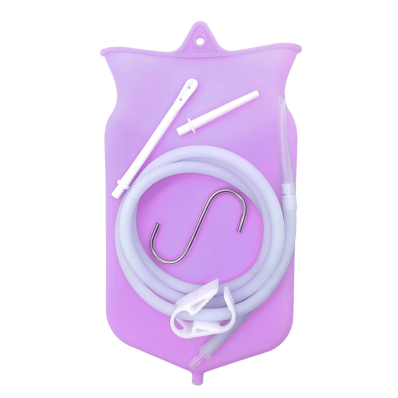 [Australia] - Abyclean Silicone Enema Bag Kit Anal Douche Vaginal Douche Enema Cleaner for Women’s or Man’s Health (2Quart, Purple) 