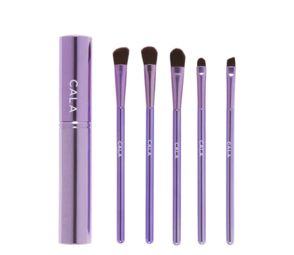 [Australia] - Cala Metallic pink essential eye brush set 5 count, 5 Count 