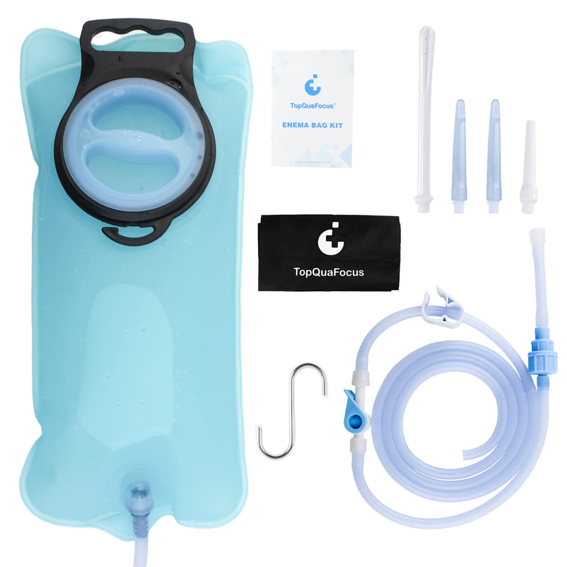 [Australia] - TopQuaFocus 2 Quart Enema Bag kit Portable Enema Bag for Men Women Colon Cleansing Organic Coffee Enemas 2L 
