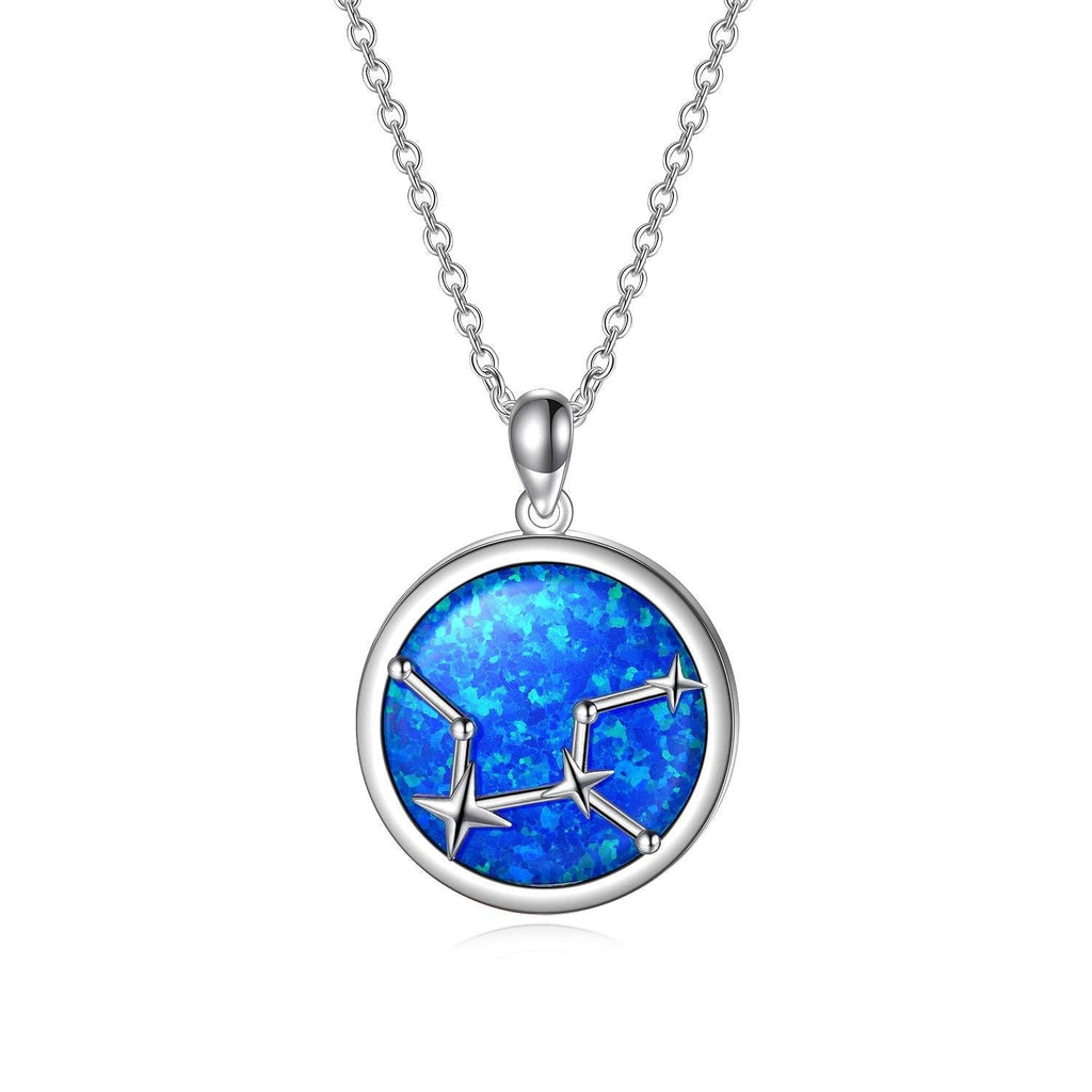 [Australia] - SOULMEET Sterling Silver Various Zodiac Necklace for Women Girls, Simulated Opal Jewelry Gifts Ideas for Birthday Christmas Anniversary Valentine's Day Virgo 