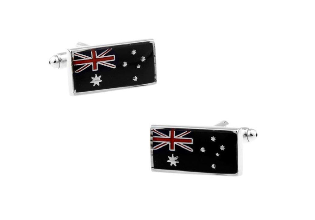 [Australia] - MRCUFF Australia Flag Australian Pair Cufflinks in a Presentation Gift Box & Polishing Cloth … 