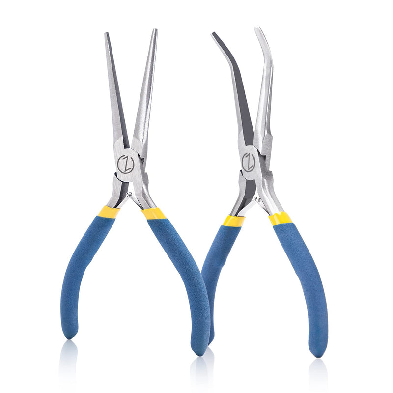 [Australia] - 6" Mini Needle Nose Pliers with Comfort Grip Handles,2 Pliers Set for Handmade Craft 