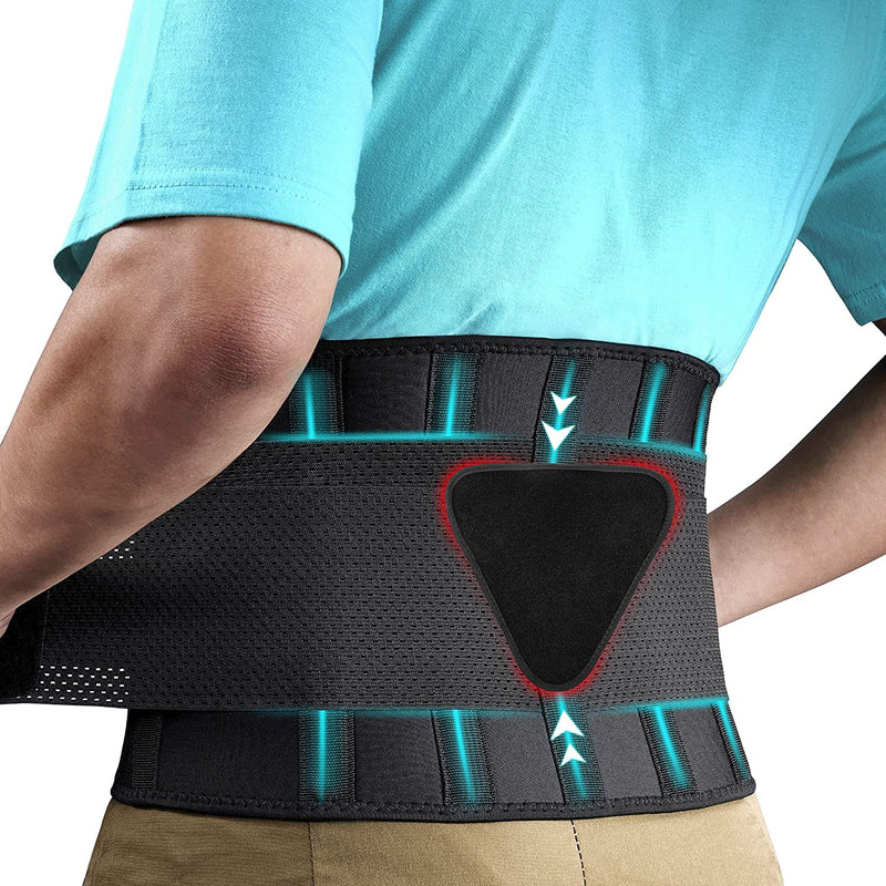 [Australia] - FEATOL Back Brace for Lower Back Pain, Back Support Belt for Women & Men, Breathable Lower Back Brace with Lumbar Pad, Lower Back Pain Relief for Herniated Disc, Sciatica, Large Size/ X Large Size (Waist :30''-38.6'') Large/X-Large (Pack of 1) Black 