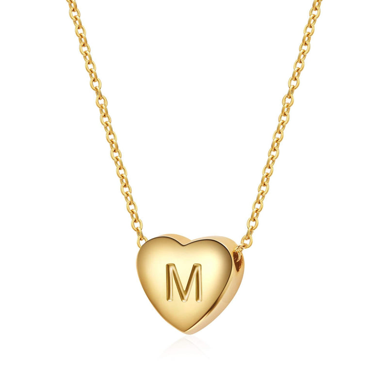 [Australia] - SANNYRA Dainty Initial Necklace 18K Real Gold-Plated Letters A-Z 26 Alphabet Heart Pendant Necklace for Women M 