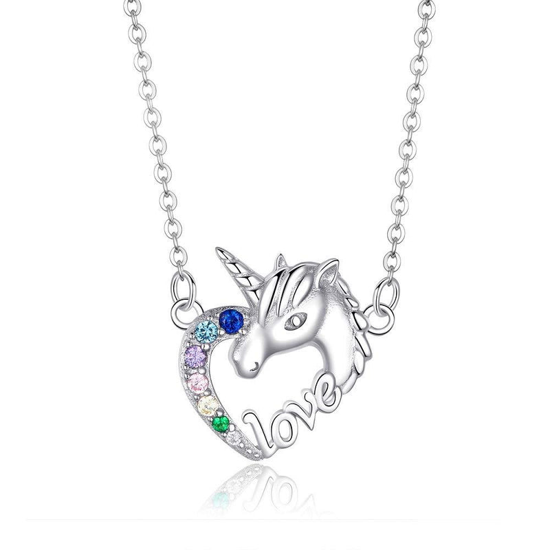 [Australia] - Necklaces for Teen Girls S925 Sterling Silver Unicorn Cute Pendent Necklace Gifts for Teenage Girls Kids 