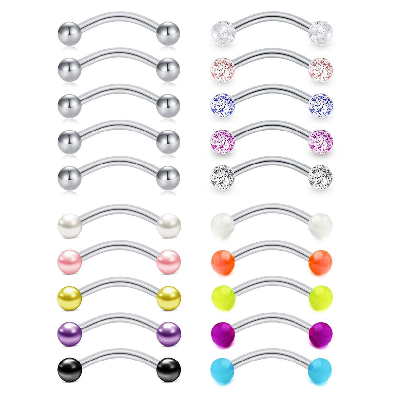 [Australia] - Mayhoop 16G Surgical Steel Daith Rook Earring 8mm 10mm Curved Barbell Eyebrow Rings Piercing Jewelry for Women Men 1#Style A 8mm 