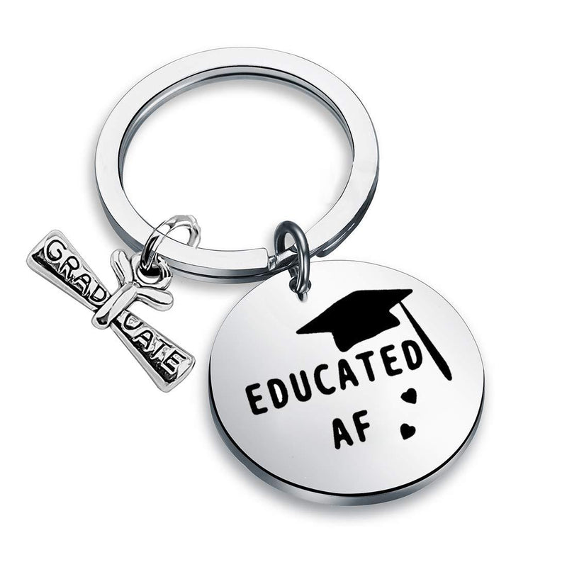 [Australia] - SEIRAA Educated AF Graduation Keychain College Grad Gift Master Degree Gift for Students Grad School Gift 