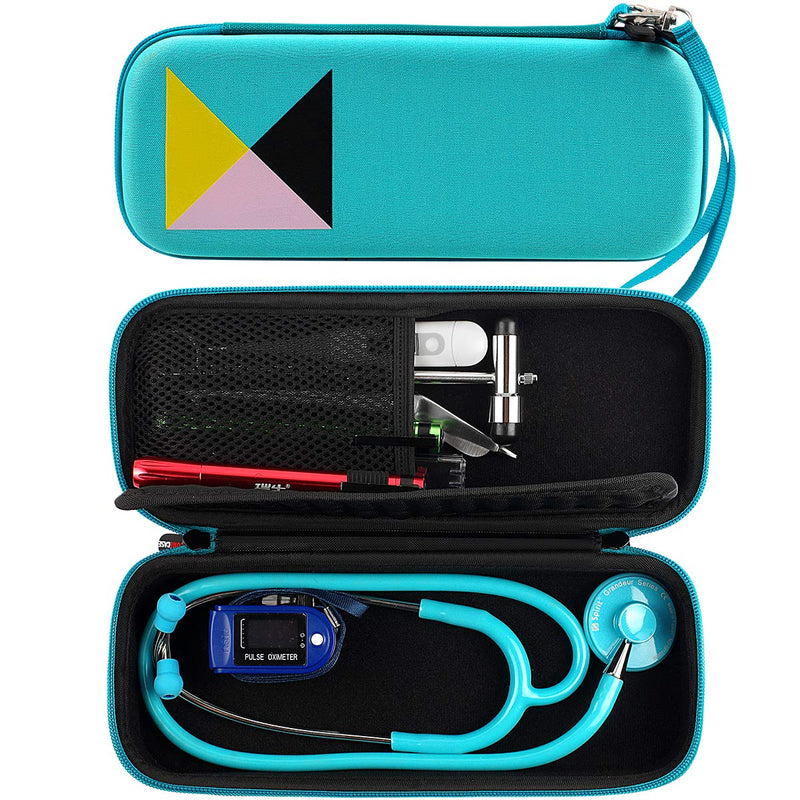 [Australia] - Stethoscope Case for 3M Littmann Classic III/Lightweight II S.E/Cardiology IV Diagnostic, MDF Acoustica Deluxe Stethoscope and More - Extra Room for Nurse Aceesories - Green (Case Only) 