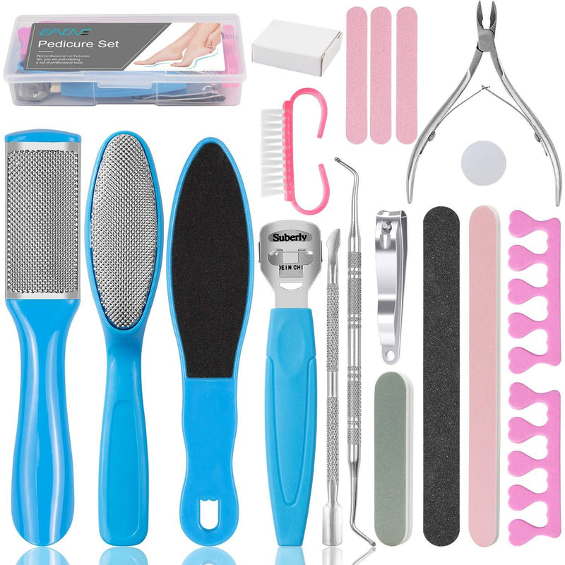 [Australia] - EAONE 20 in 1 Foot Files Professional Pedicure Tools Set Foot Callus Remover Foot Scrubber Dead Skin Remover Pedicure Kits for Women Men Mother's Day Gift 