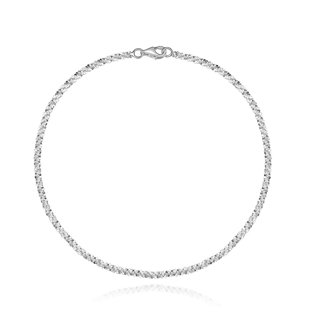 [Australia] - EVERU Sterling Silver Anklet Bracelet Sparkle Rope Italian Chain 9 10 11 inch Hypoallergenic Jewelry for Women 9.0 Inches 